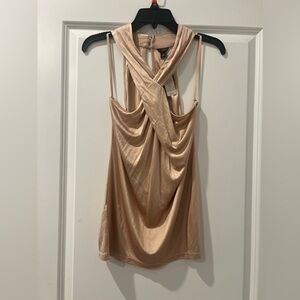 NWT Ann Taylor nude halter top size M